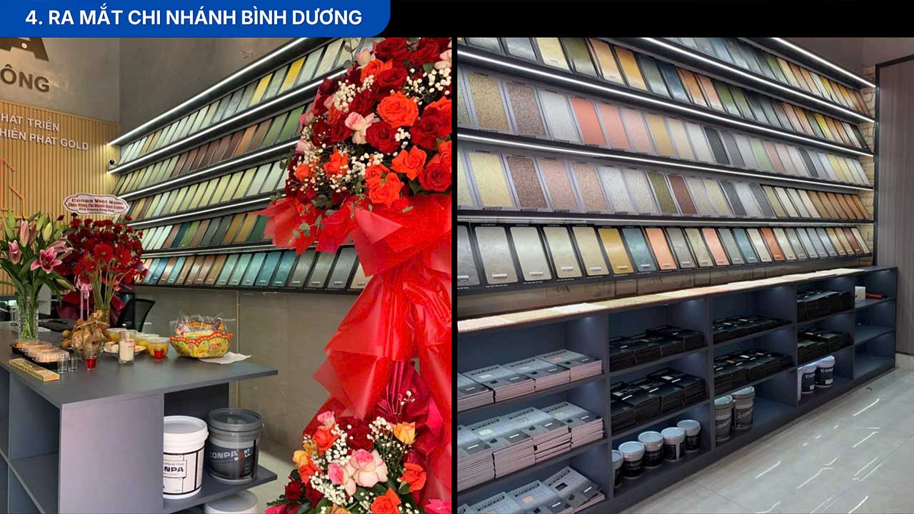 TỔNG HỢP CÁC HOẠT ĐỘNG CONPA VIỆT NAM 2025 Không gian trưng bày sơn hiệu ứng bê tông Conpa Dura Stone tại showroom Conpa