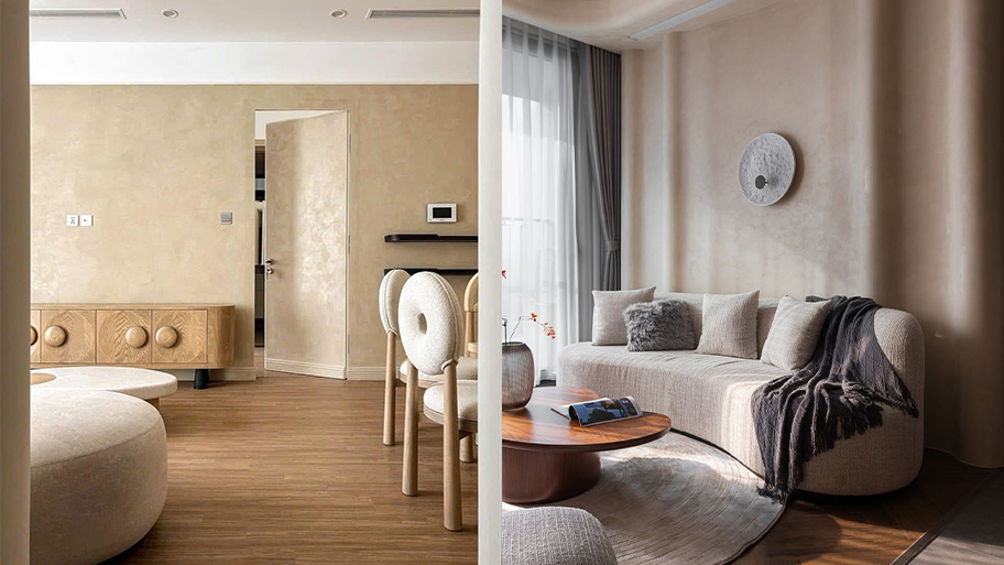 Căn hộ phong cách minimalism sử dụng sơn hiệu ứng bê tông