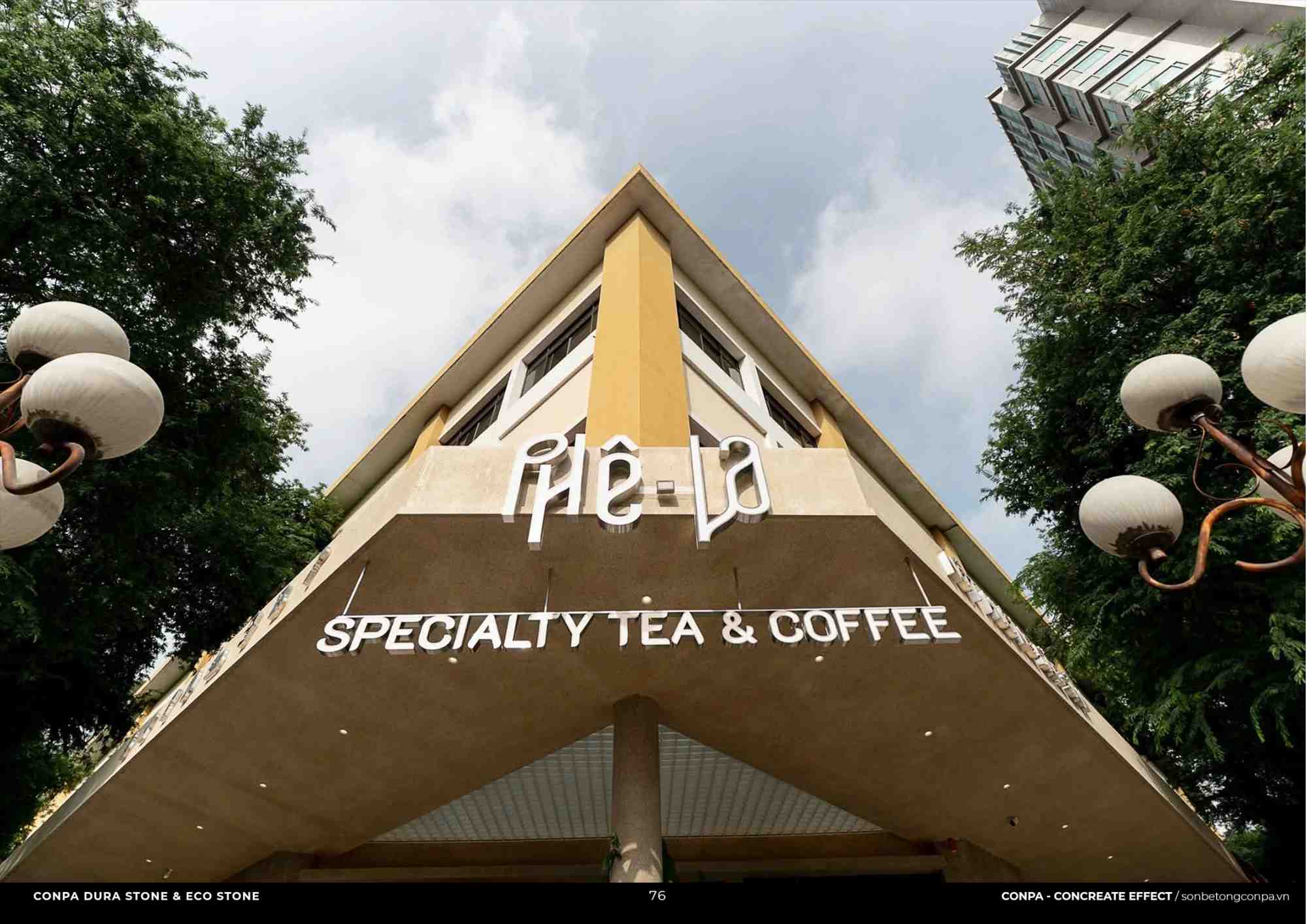 Quán Cafe Phê La với sơn hiệu ứng Conpa