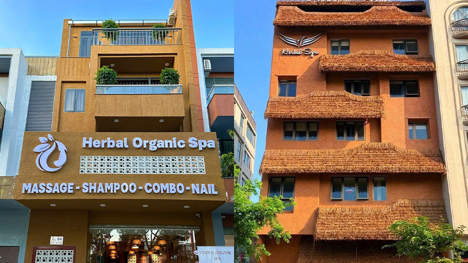 Sơn Hiệu Ứng Rơm Đất Cho Spa – Giải Pháp Trang Trí Đậm Chất Việt Ngoại thất spa sử dụng sơn rơm đất