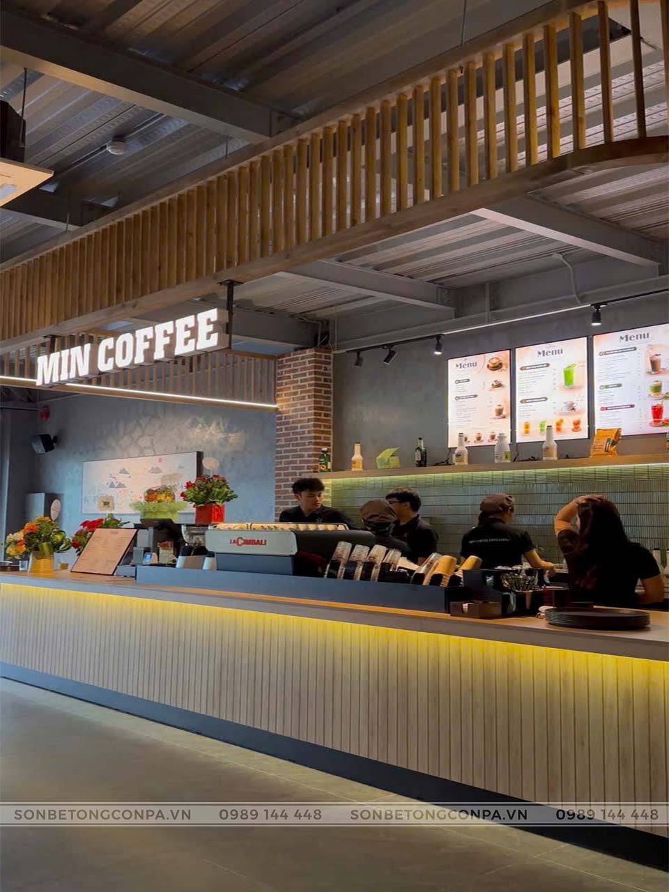 Sơn Marble Effect là gì? Báo giá thi công sơn Marble Effect 2025 Quầy pha chế Min Coffee Tea
