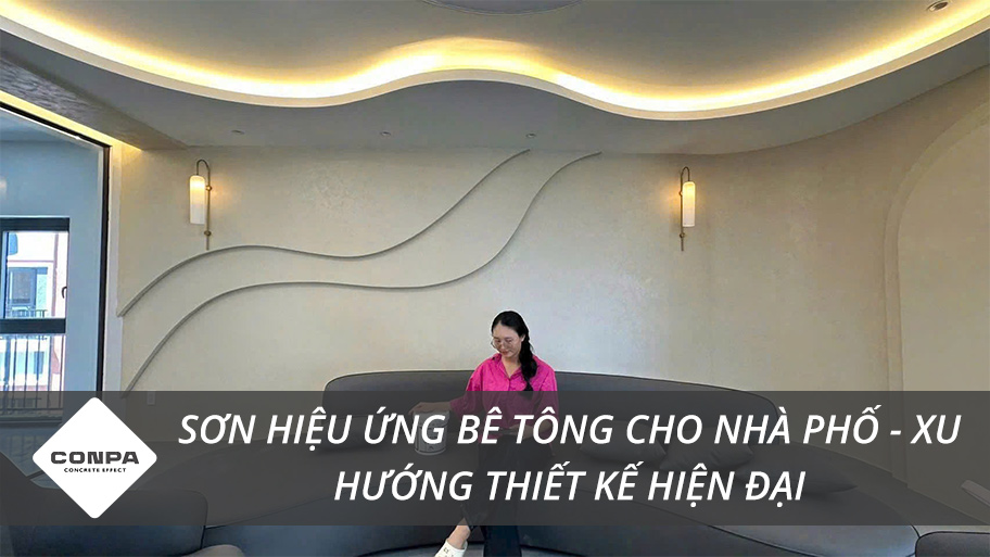 Sơn hiệu ứng bê tông cho nhà phố