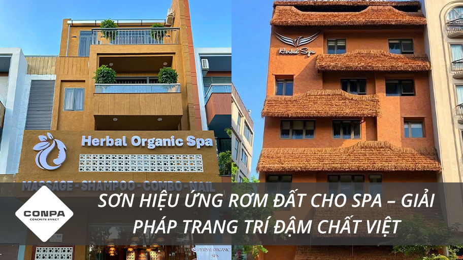 Sơn hiệu ứng rơm đất cho spa