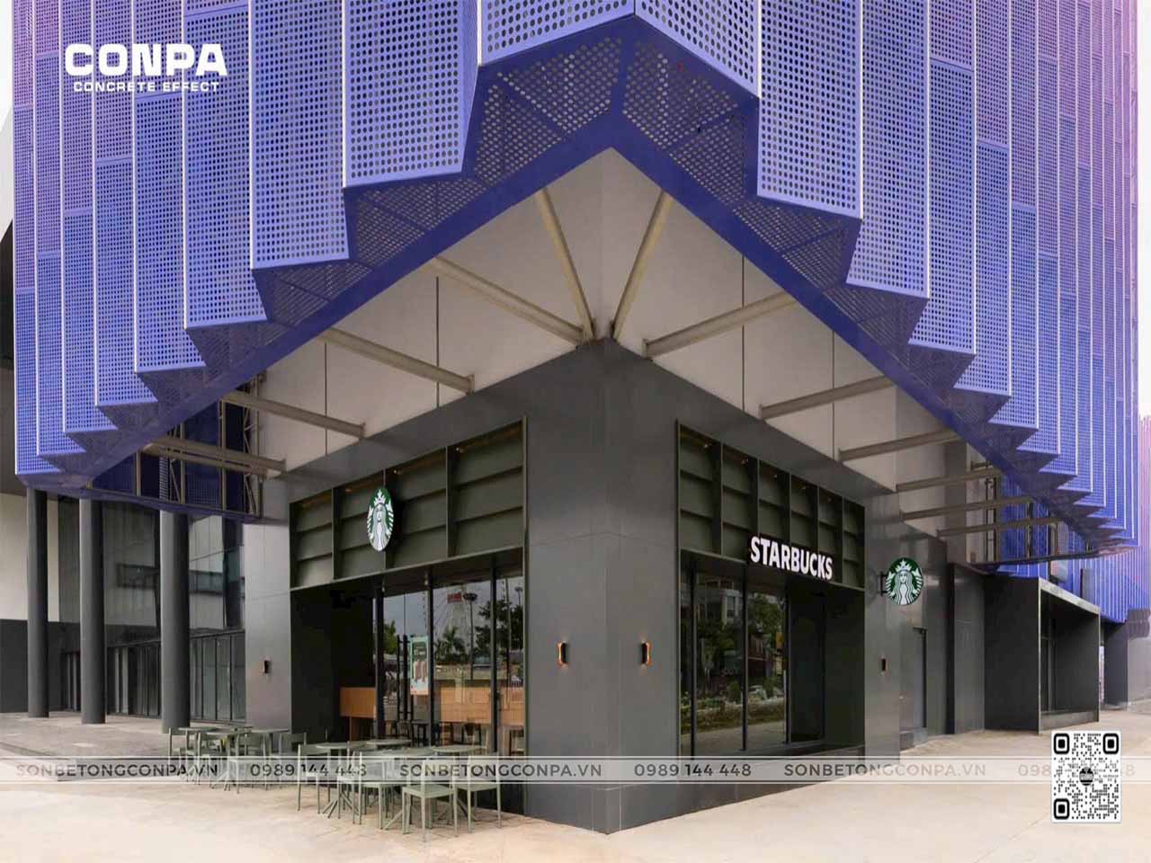 Sơn giả bê tông là gì? Hướng dẫn thi công, Địa chỉ liên hệ và Báo giá Starbucks Helio Center Đà Nẵng