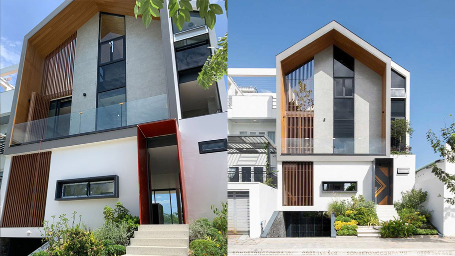 Sử dụng sơn bê tông cho ngoại thất nhà phố