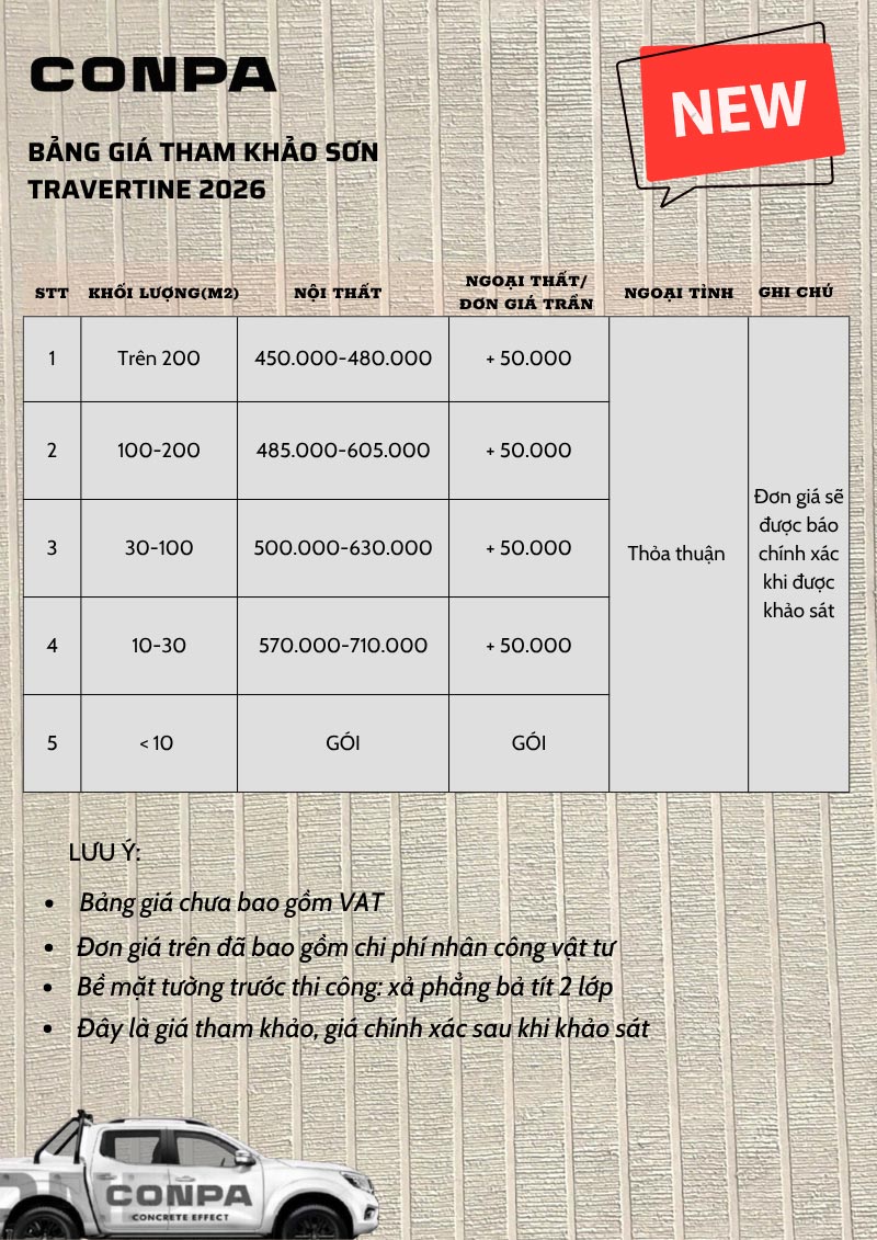 Báo giá thi công sơn travertine
