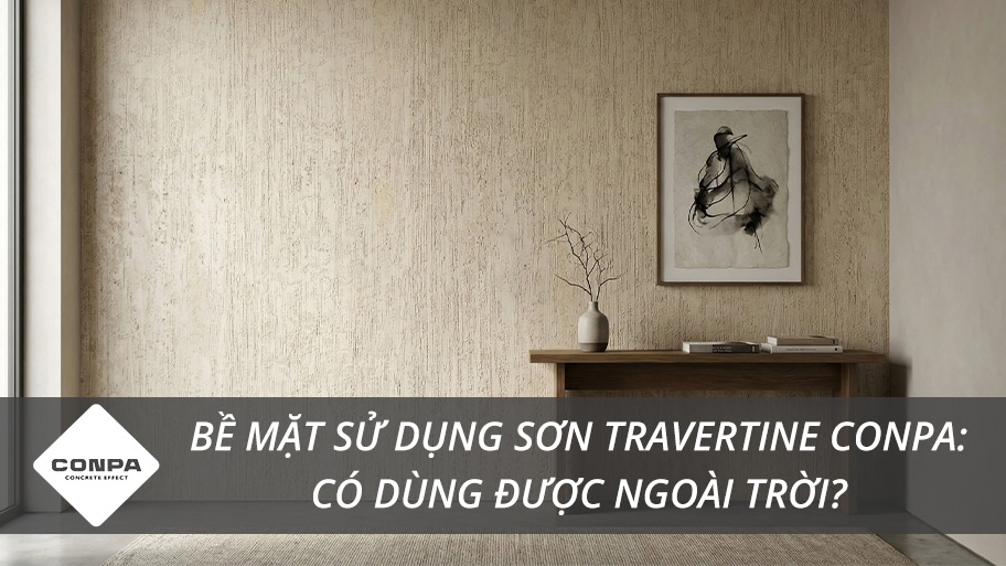 Bề mặt sử dụng sơn travertine