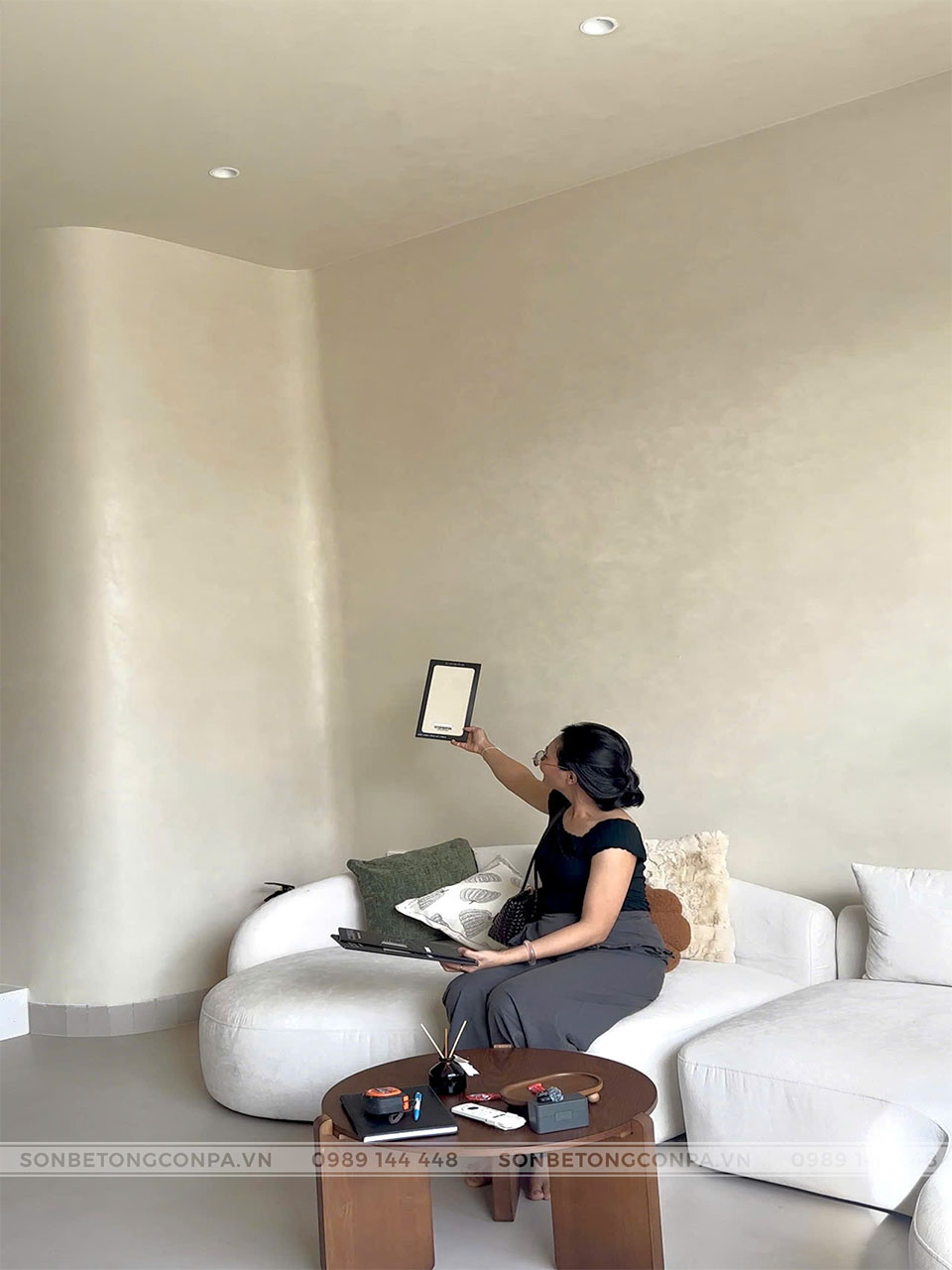 Hoàn thiện spa Đà Nẵng với sơn hiệu ứng Conpa Mã màu sơn hiệu ứng bê tông Conpa