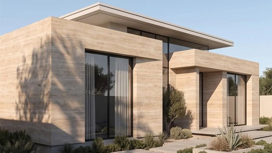 Sử dụng sơn travertine cho ngoại thất