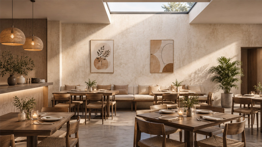 Ứng Dụng Sơn Travertine Trong Các Công Trình Sử dụng sơn travertine trong nhà hàng