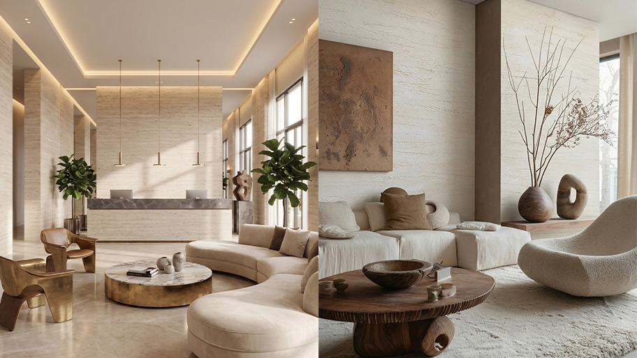 Sử dụng sơn travertine trong phong cách contemporary luxury