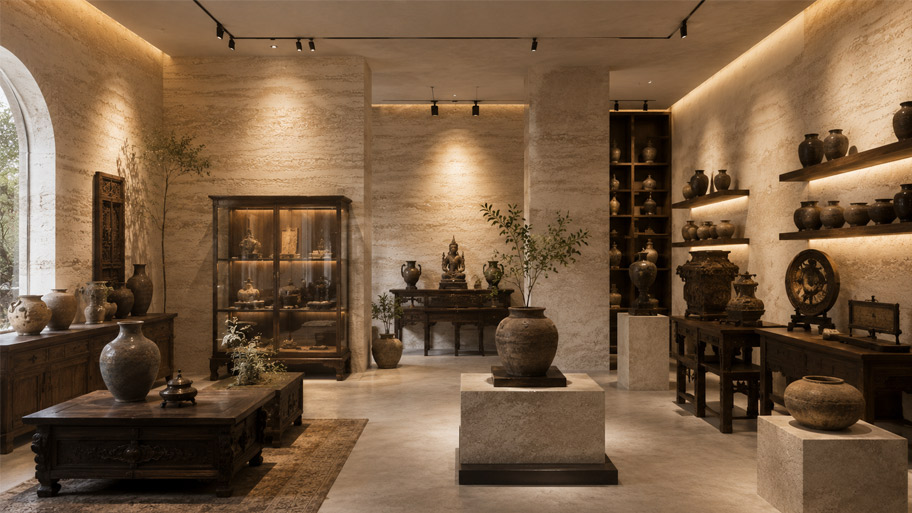 Ứng Dụng Sơn Travertine Trong Các Công Trình Sử dụng sơn travertine trong showroom