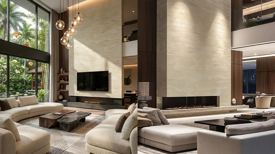 Ứng Dụng Sơn Travertine Trong Các Công Trình Sử dụng sơn travertine trong villa