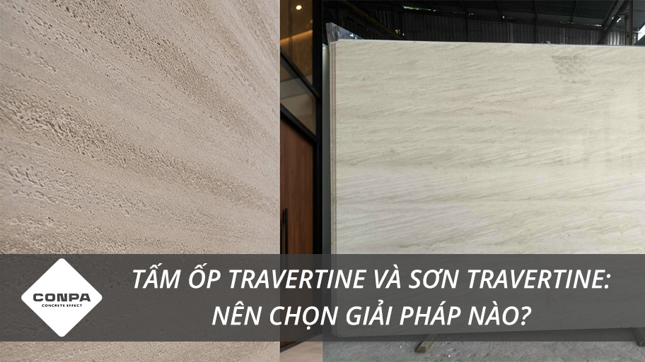 Tấm ốp travertine và sơn travertine