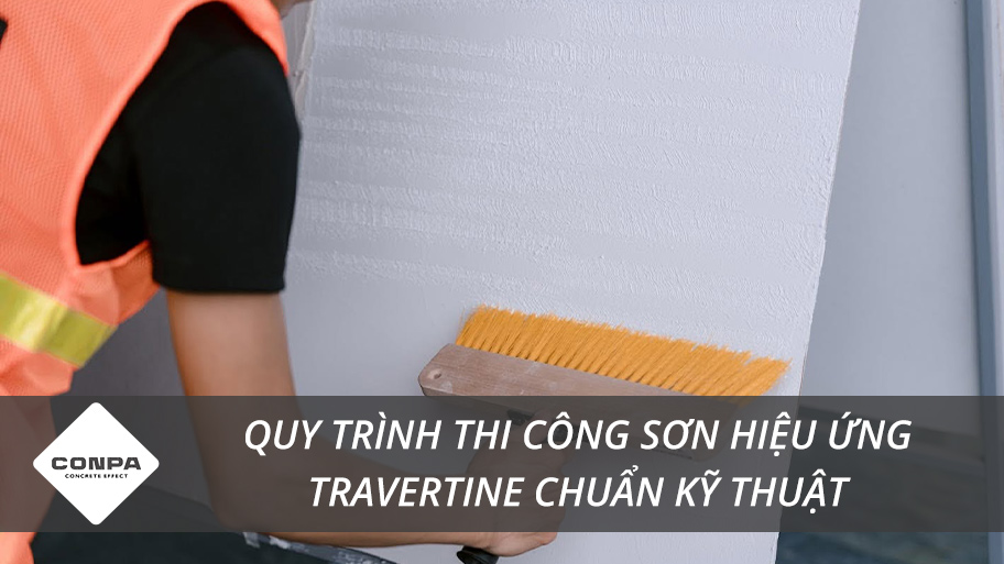Thi công sơn hiệu ứng travertine