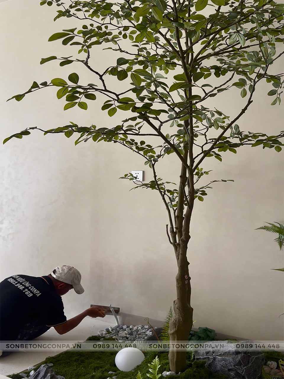 Hoàn thiện spa Đà Nẵng với sơn hiệu ứng Conpa Thợ thi công sơn tại spa ĐN