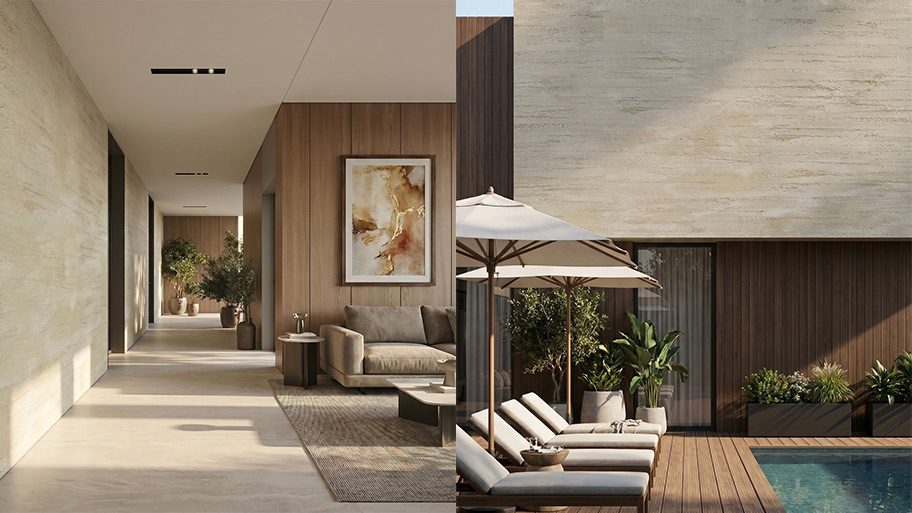 Villa sử dụng sơn travertine