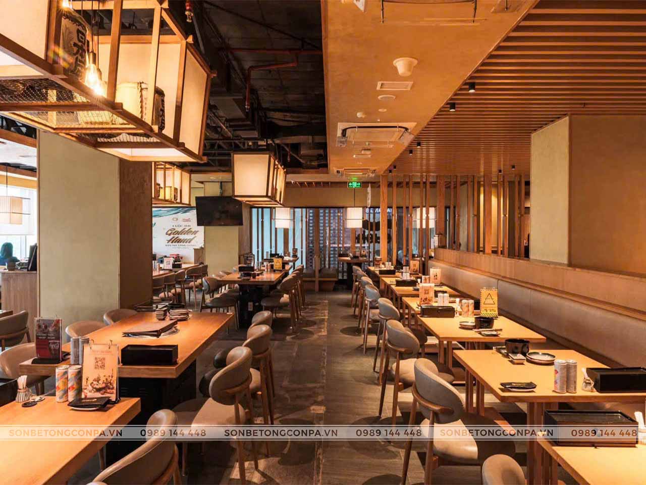 Sơn giả bê tông là gì? Hướng dẫn thi công, Địa chỉ liên hệ và Báo giá Không gian nhà hàng Isushi Thái Hà sang trọng