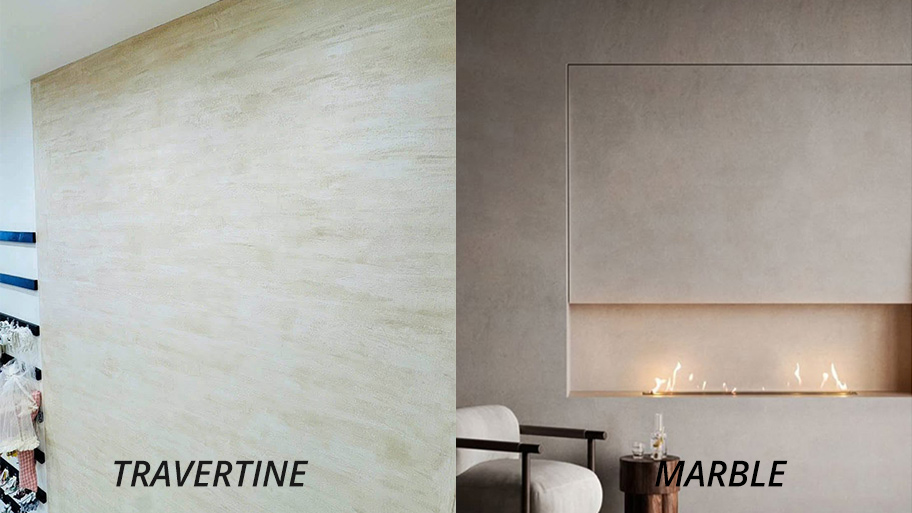 Màu sắc của sơn Travertine và sơn Marble