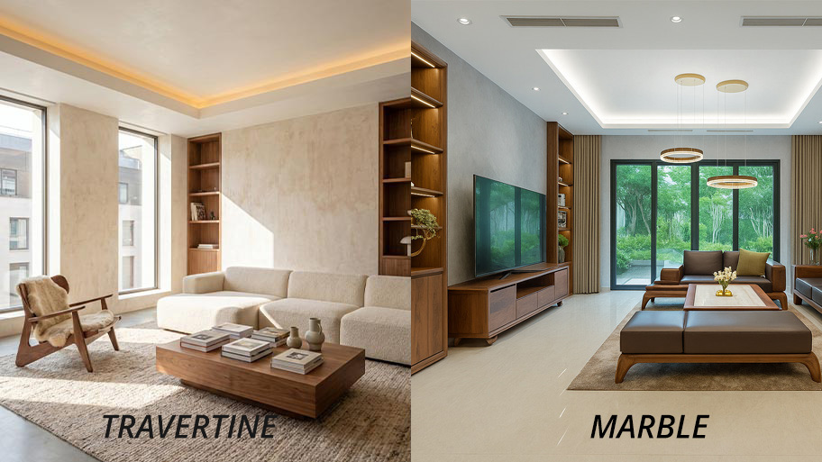 Nên chọn travertine hay marble