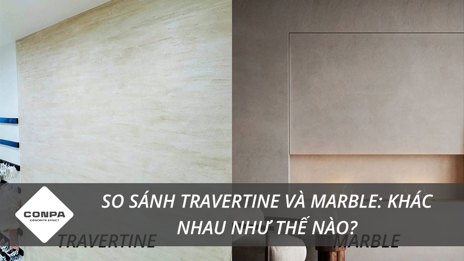 So sánh travertine và marble