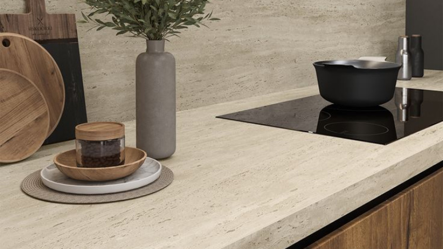 Ứng dụng đá travertine trong nhà bếp